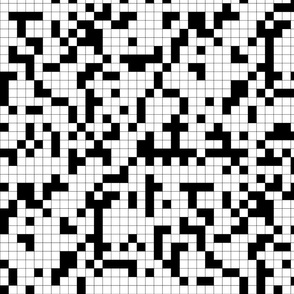 Crossword Puzzle Game Mosaic in Black and White