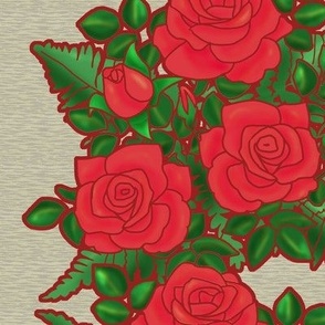 Old Rose Vertical Stripe Christmas Red and Green 1