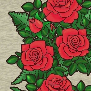 Old Rose Vertical Stripe Christmas Red and Green 2