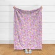 Vintage Boho Floral purple blue brown Large Scale by Jac Slade