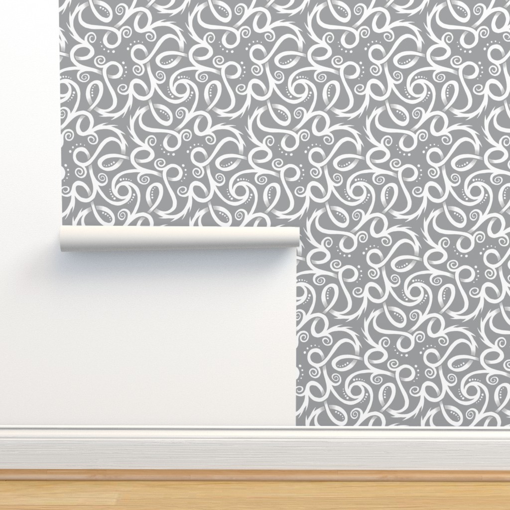 Mrs. Wigglesworth in Gray Wallpaper | Spoonflower