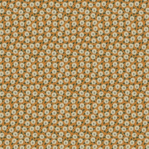 mini micro// Cream Dahlias on Brownish Orange_4x5"