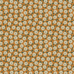 small// Cream Dahlias on Brownish Orange_6x7.5"