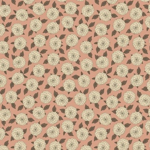 large// Cream Dahlias on Pinkish Tan_10x12.5"