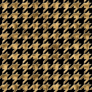 Gilded Classic Houndstooth in Gold and Black (Medium Scale)