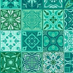 tile work 3 - green - large
