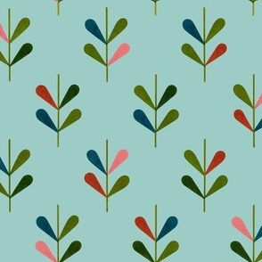 Round leaves (Light Teal) - small