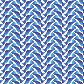 Twisted Herringbone Blue - Small