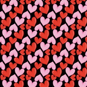 Cute Hearts Black - small