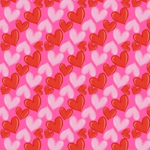 Cute Hearts Hot Pink - small