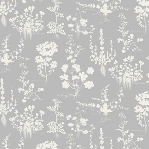 BOTANICAL SILHOUETTES - VERSION 1 - LINEN ON SOFT GREY