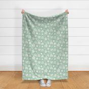 Large Scale Sea Turtles on Soft Sage Green