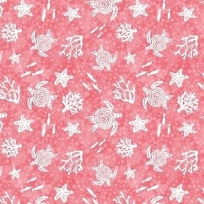 Small Scale Sea Turtles on Coral Pink