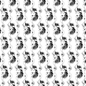 mini scale lion tattoo - black and white tribal lion - lion wallpaper and fabric