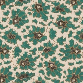 Scattered pattern of angular motifs