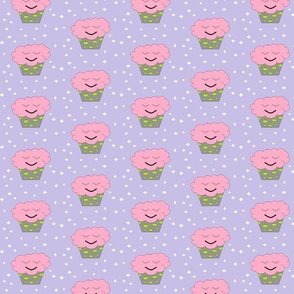 cupcake happy face lavender