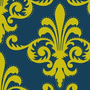 1638 jumbo - Fleur-de-Lis Damask