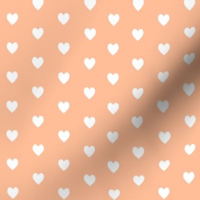 Tiny White Hearts (peach fuzz) pantone color of the year