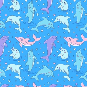 Cute cartoon dolphins 