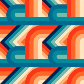 Retro geometric in 70s style