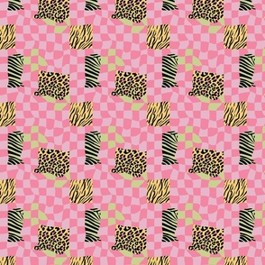 Groovy checked and animal pattern in 60s style