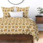 Boho Vintage Floral in Marigold - Retro inspired 