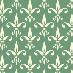 Vintage fabric pattern of Fleur de lis. Luxury French lily.