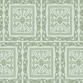 Keepsake Vintage Tile Pattern - Soft Sage Green