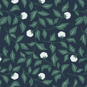 Floral Vines in Navy