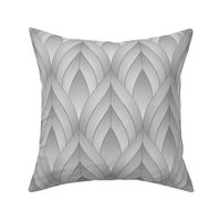 ART DECO BLOSSOMS - THIN LOOSE LINES, FADED GRAY PALETTE, LARGE SCALE