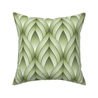 ART DECO BLOSSOMS - THIN LOOSE LINES, GREEN PALETTE, LARGE SCALE