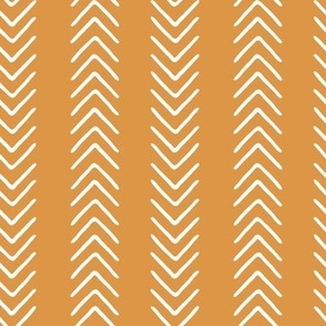Orange and White Arrows - Mudcloth Inspired