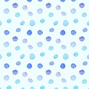 Watercolor Toss Dot - Ocean on aqua - Medium
