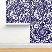 Bourgogne Tile ~  Admiral  ~ Blue and White 