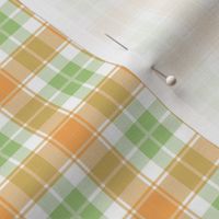 Traditional vintage plaid - three tone checker vintage tartan maximalist trend nursery design irish saint patrick's day orange green on white