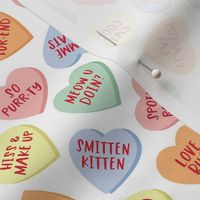 Cat Candy Hearts - White, Medium Scale