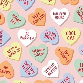 Cat Candy Hearts - Pink, Large Scale