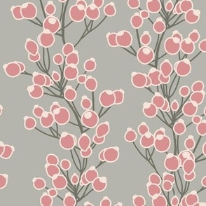 Trailing berry bushes - Grey, green and pink 8"