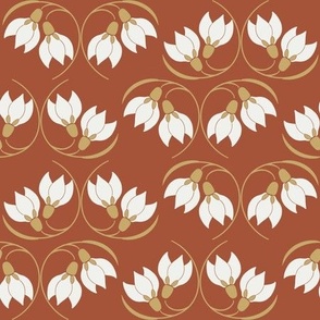 [Small] Snowdrop Bell Flowers on Clay Red gold