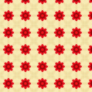 Abstract Red Florals and Cross