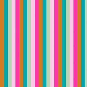 Stripes of Pink, Green, and Ochre