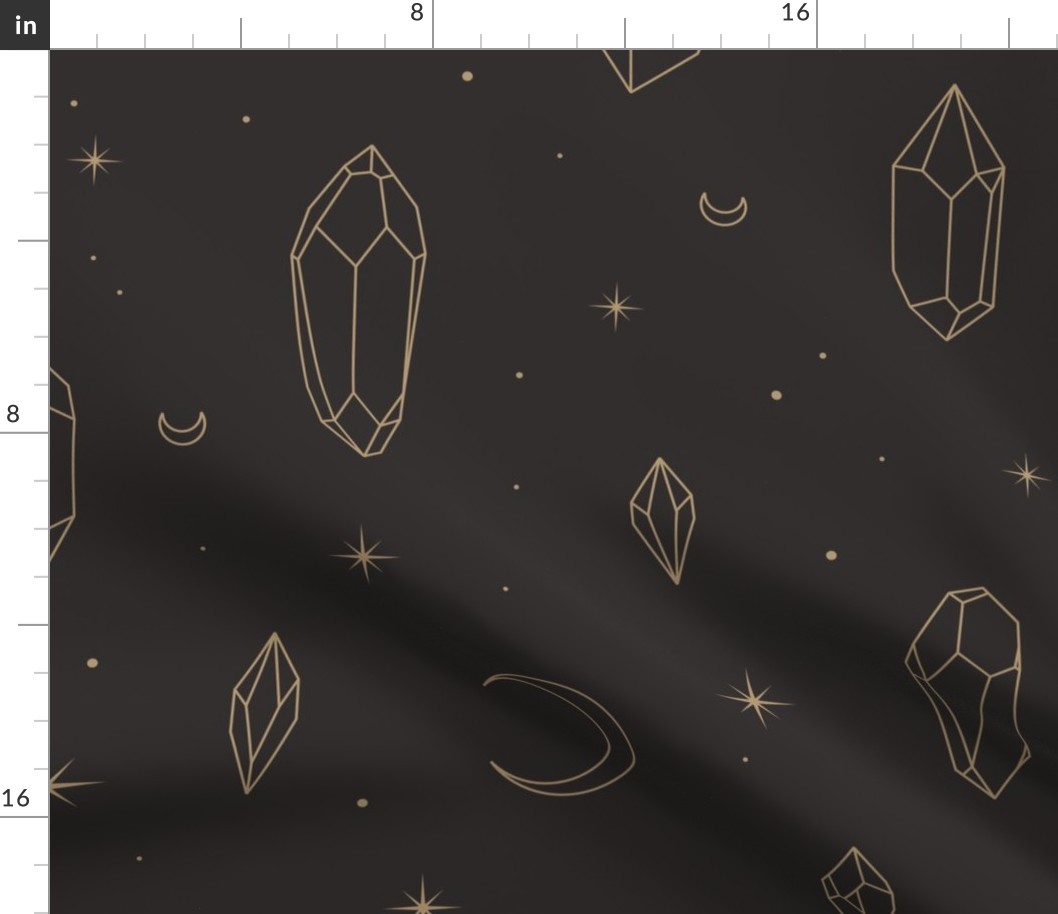 Crystal Moon Seamless Pattern