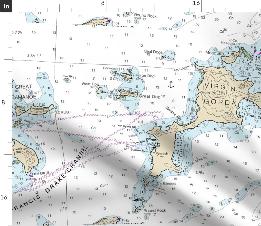 Virgin Gorda nautical map
