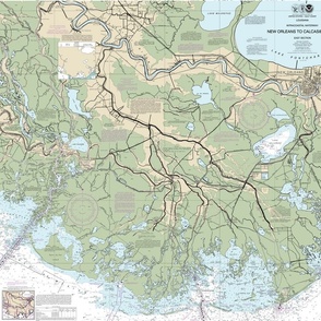 New Orleans to Calcasieu River nautical map
