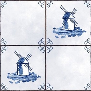 Azulejos Tiles with Windmills