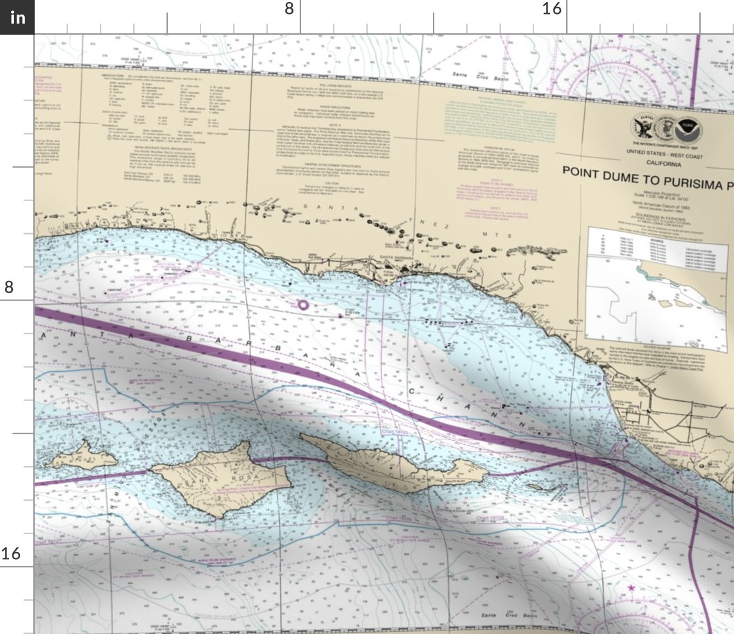 Channel Islands, Santa Cruz Island nautical map