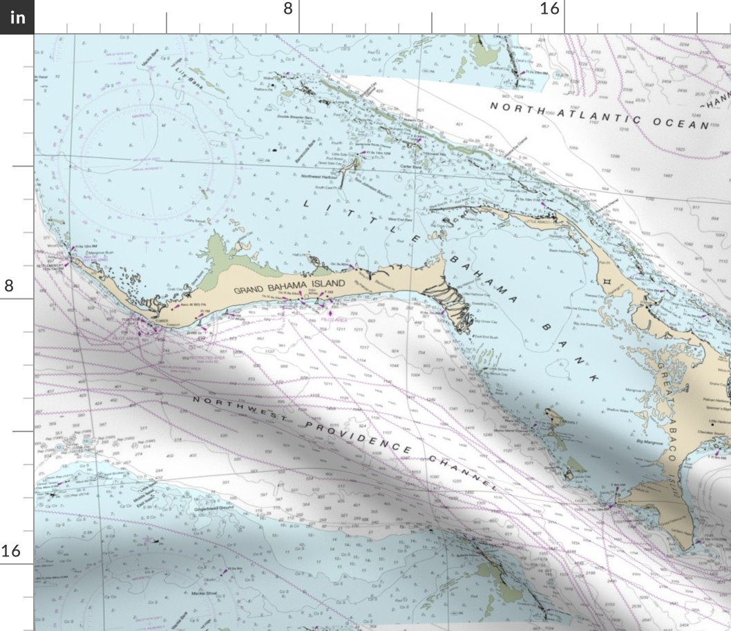 Grand Bahama and Great Abaco nautical map