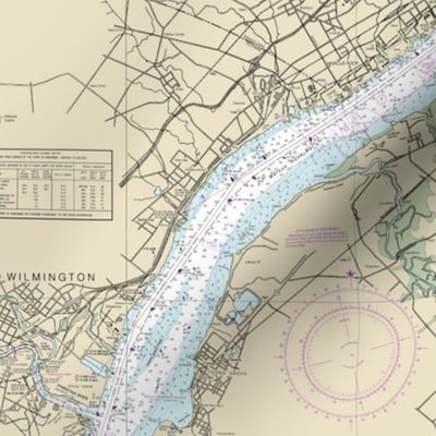 Nautical map of Delaware River, Wilmington to Philadelphia