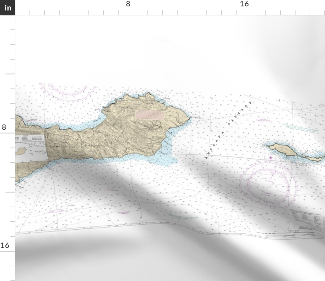 Santa Cruz Island and Anacapa Passage nautical map