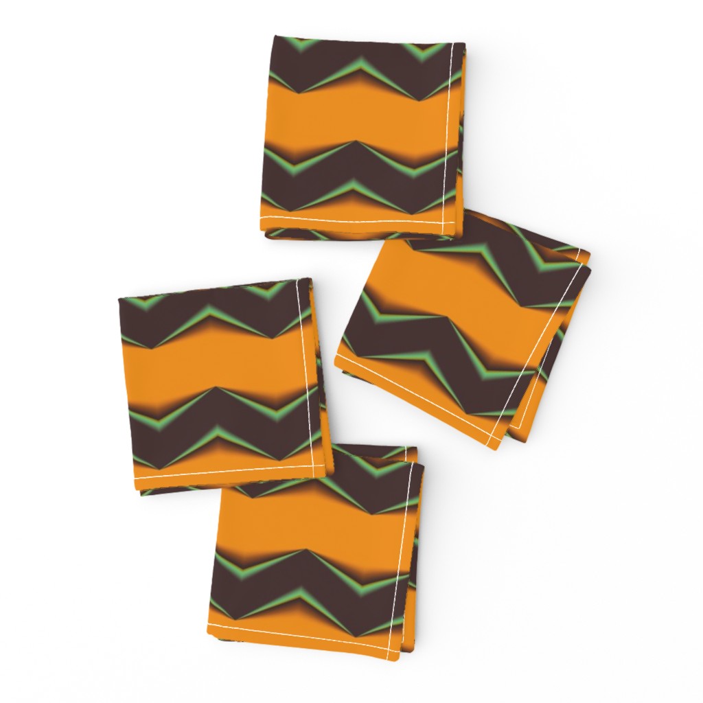 Chocolate Brown 3d Chevron and Burnt Orange Bands